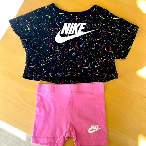 NIKE GIRLS SWOOSH POP TEE SET PRE-SCHOOL